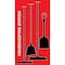 5S Supplies 5S Housekeeping Shadow Board Broom Station Version 6- Red Board / Black Shadows  With Broom HSB-V6-RED-KIT - alternate 1